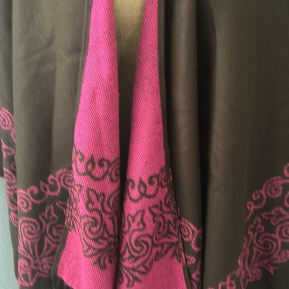 Fiori Di Firenze chocolate brown and raspberry pink wrap one size - Picture 1 of 5